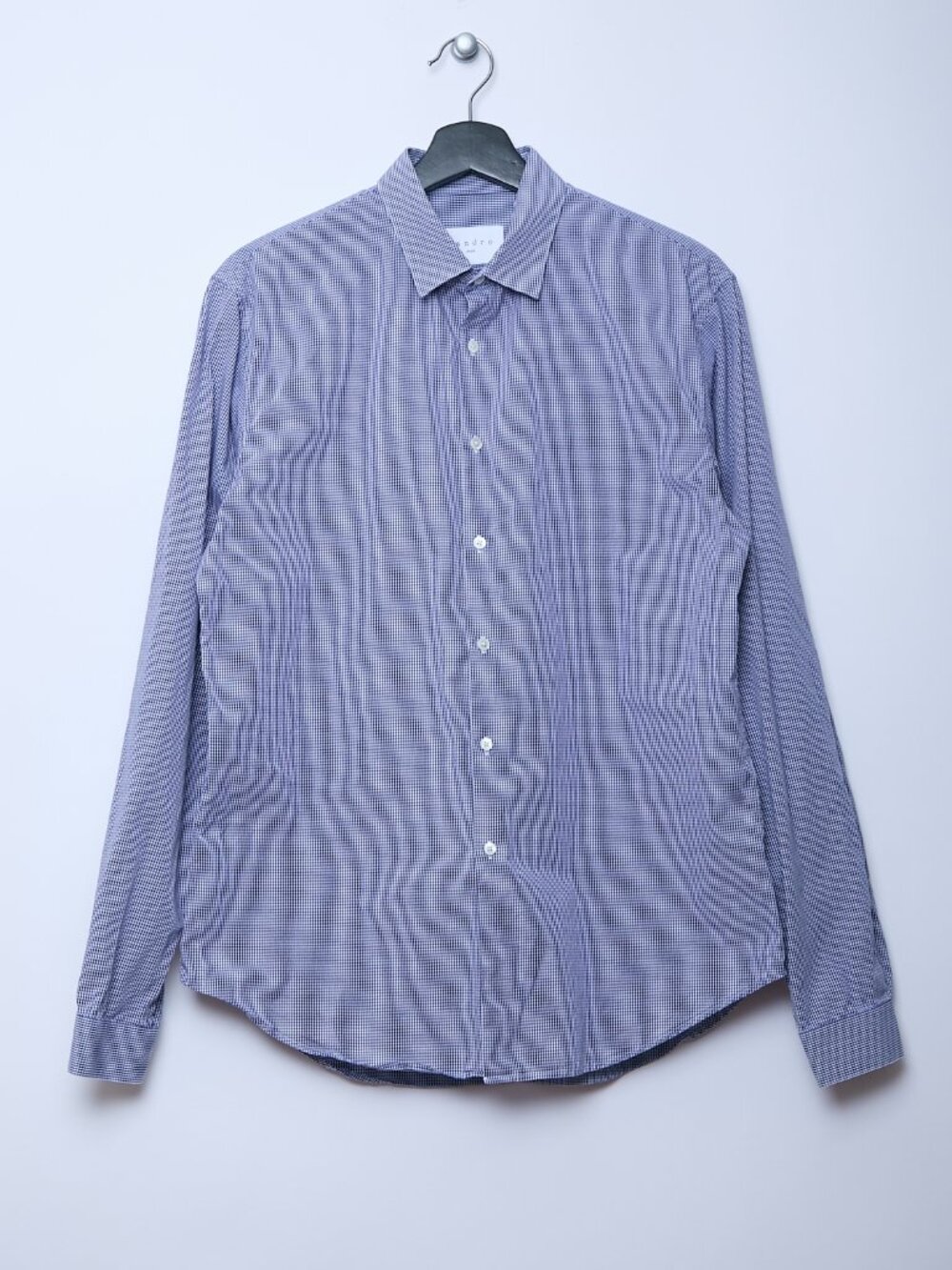 Sandro Men's 100% Cotton Long Sleeve Button Down Gingham Checked Shirt